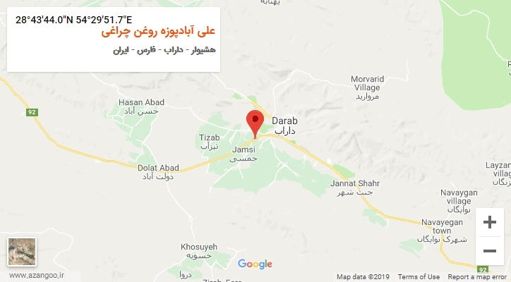 روستای علی آبادپوزه روغن چراغی بر روی نقشه