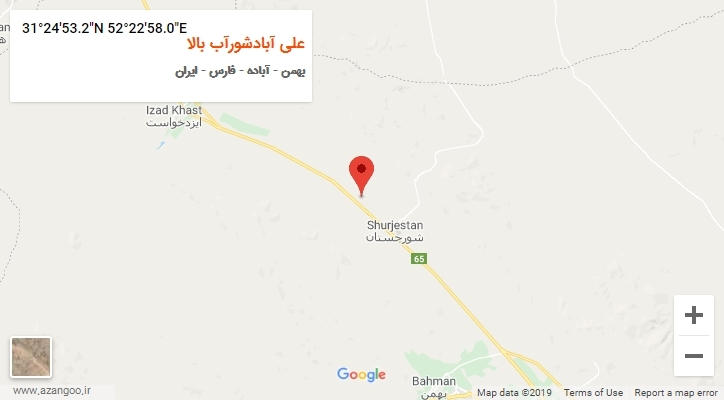 روستای علی آبادشورآب بالا بر روی نقشه