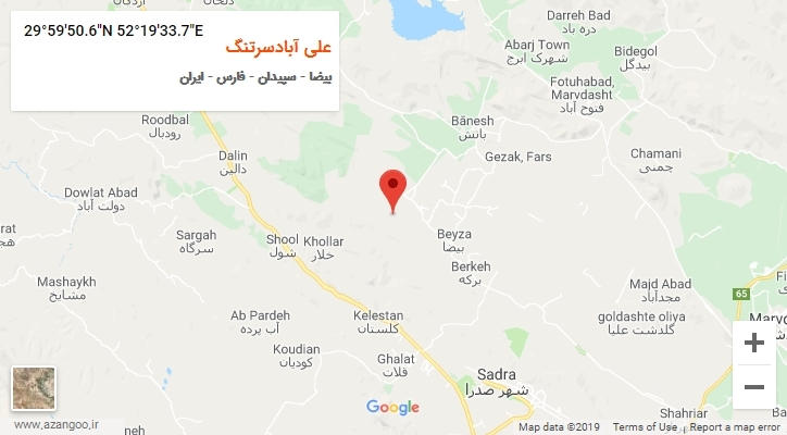 روستای علی آبادسرتنگ بر روی نقشه