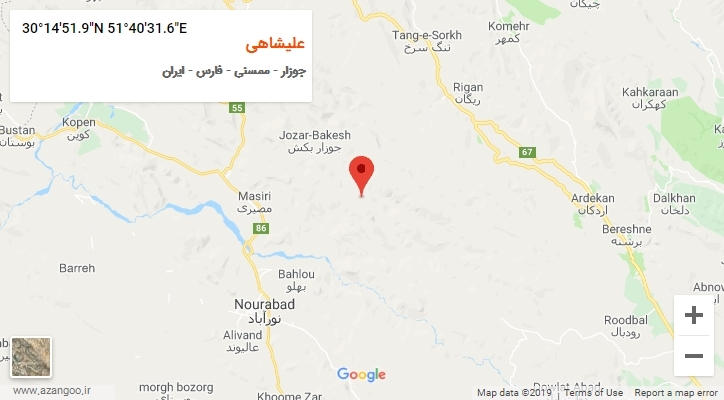 روستای علیشاهی بر روی نقشه