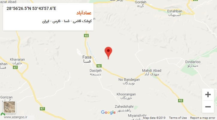 روستای عمادآباد بر روی نقشه