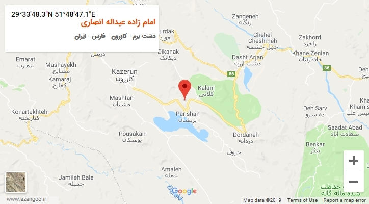 روستای امام زاده عبداله انصاری بر روی نقشه