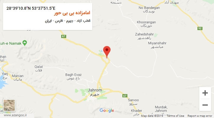 روستای امامزاده بی بی حور بر روی نقشه