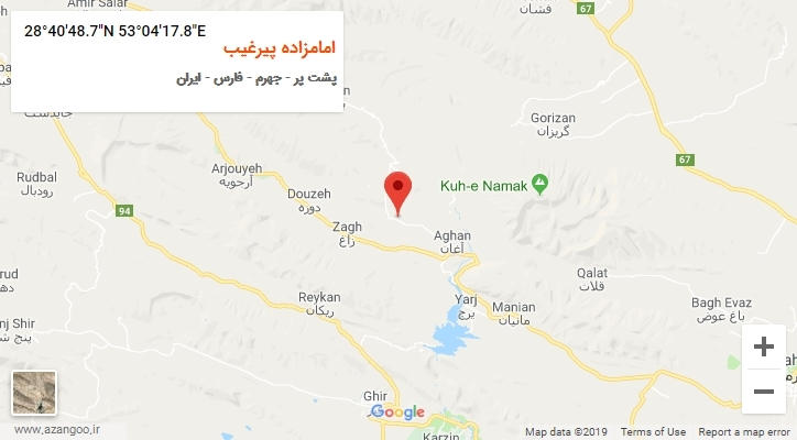 روستای امامزاده پیرغیب بر روی نقشه