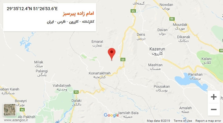 روستای امام زاده پیرسبز بر روی نقشه