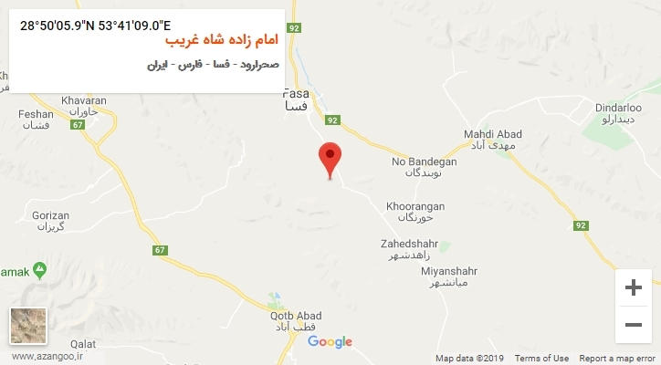 روستای امام زاده شاه غریب بر روی نقشه