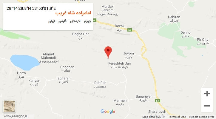 روستای امامزاده شاه غریب بر روی نقشه