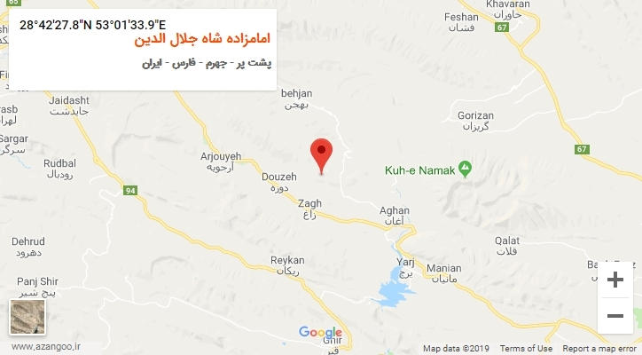 روستای امامزاده شاه جلال الدین بر روی نقشه
