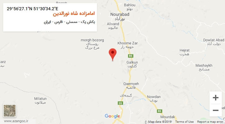 روستای امامزاده شاه نورالدین بر روی نقشه