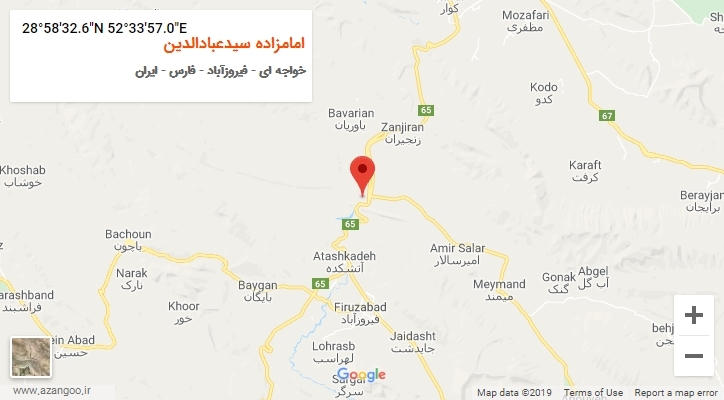 روستای امامزاده سیدعبادالدین بر روی نقشه