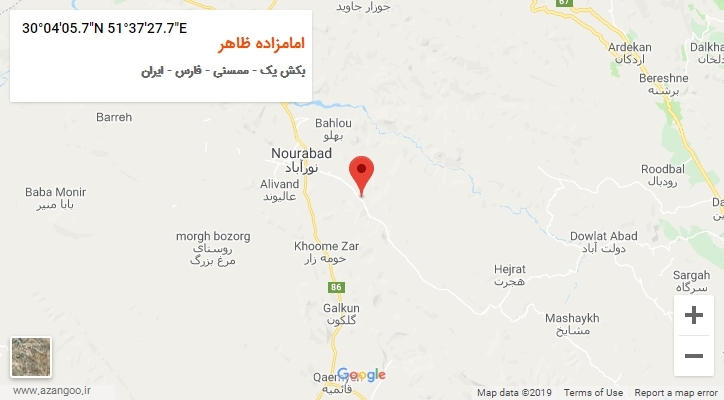 روستای امامزاده ظاهر بر روی نقشه
