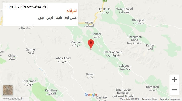 روستای امرآباد بر روی نقشه