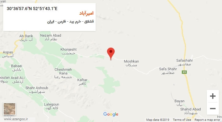 روستای امیرآباد بر روی نقشه