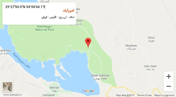 روستای امیرآباد بر روی نقشه