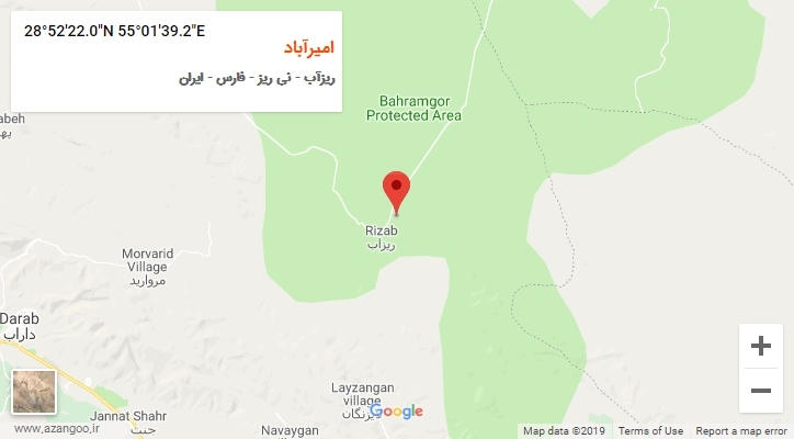 روستای امیرآباد بر روی نقشه