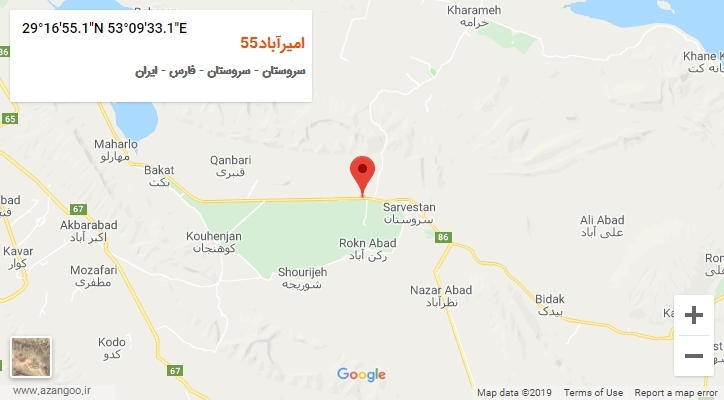 روستای امیرآباد55 بر روی نقشه