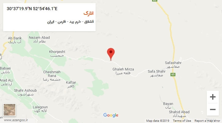روستای انارک بر روی نقشه