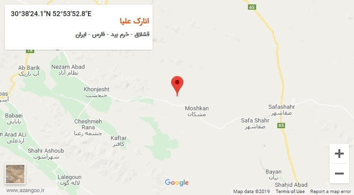 روستای انارک علیا بر روی نقشه