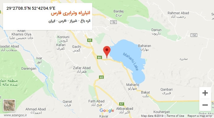 روستای انبارراه وترابری فارس بر روی نقشه