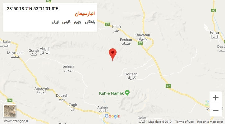 روستای انبارسیمان بر روی نقشه