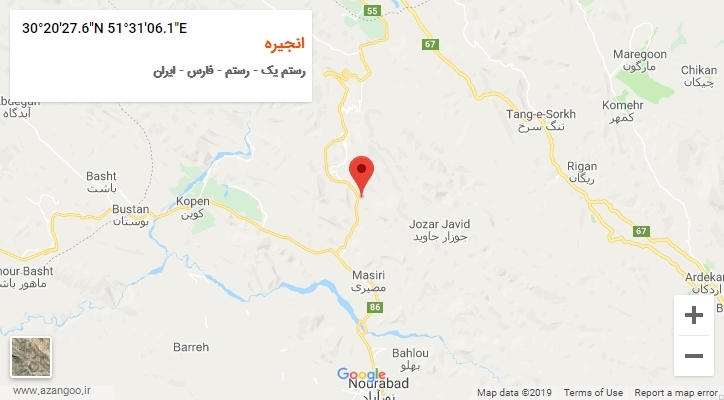 روستای انجیره بر روی نقشه