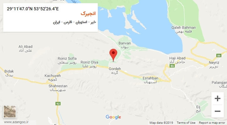 روستای انجیرک بر روی نقشه