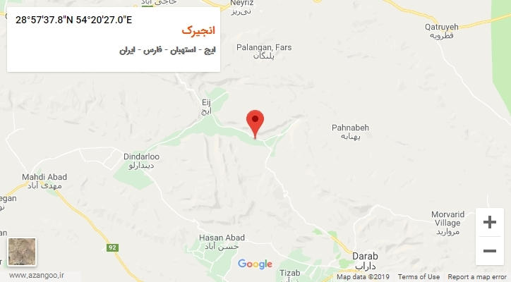 روستای انجیرک بر روی نقشه