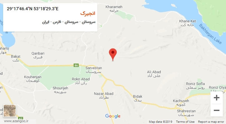 روستای انجیرک بر روی نقشه