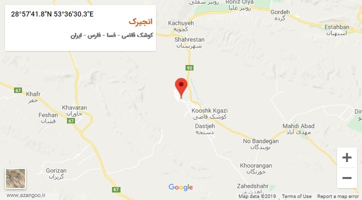 روستای انجیرک بر روی نقشه