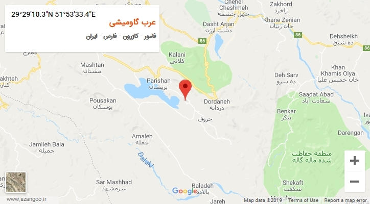 روستای عرب گاومیشی بر روی نقشه