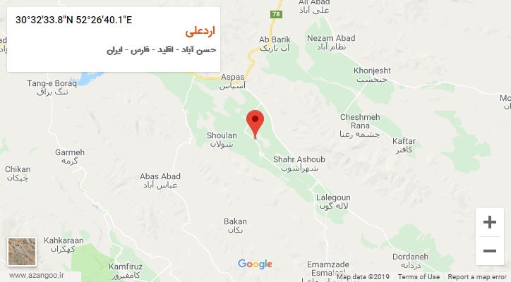 روستای اردعلی بر روی نقشه