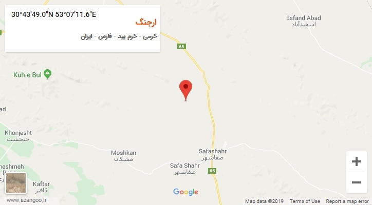 روستای ارجنگ بر روی نقشه