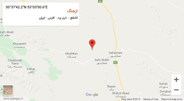 روستای ارجنگ بر روی نقشه