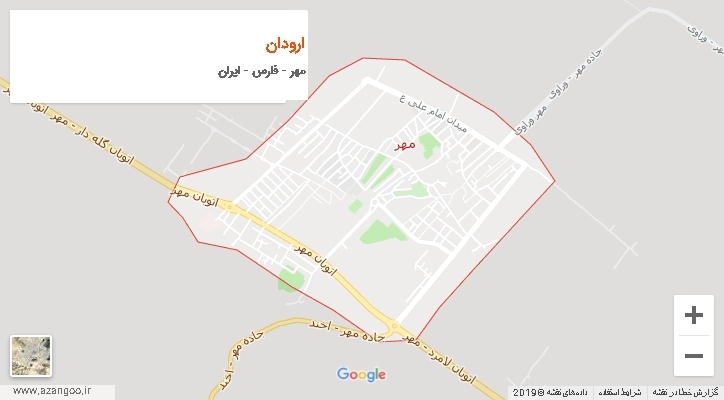 دهستان ارودان بر روی نقشه
