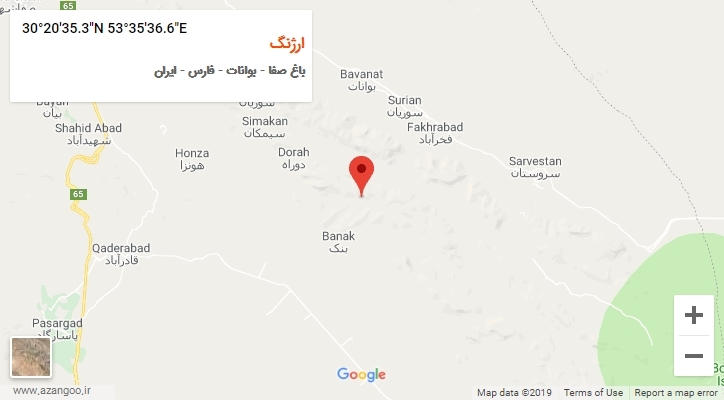 روستای ارژنگ بر روی نقشه
