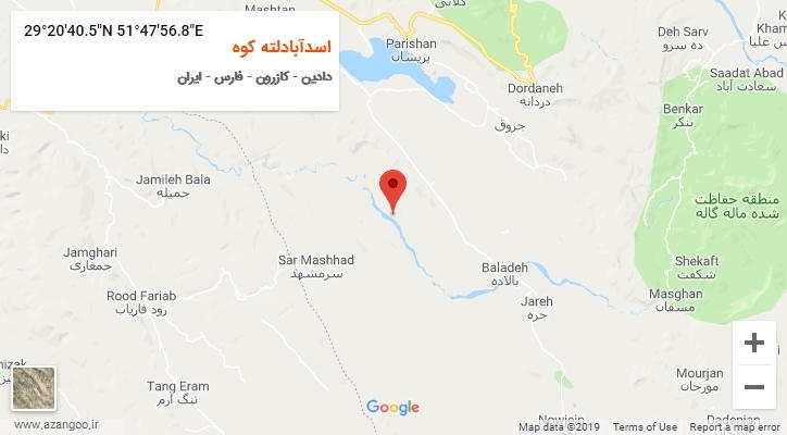 روستای اسدآبادلته کوه بر روی نقشه