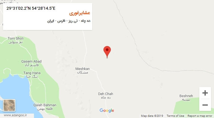 روستای عشایرغوری بر روی نقشه