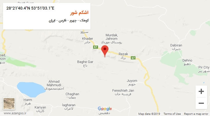 روستای اشکم شور بر روی نقشه