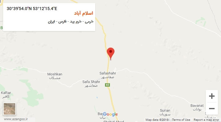 روستای اسلام آباد بر روی نقشه