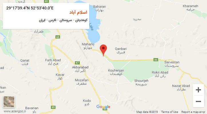 روستای اسلام آباد بر روی نقشه