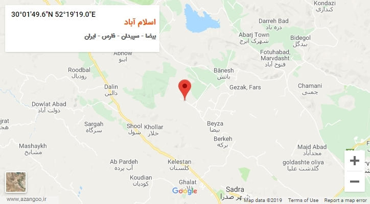 روستای اسلام آباد بر روی نقشه