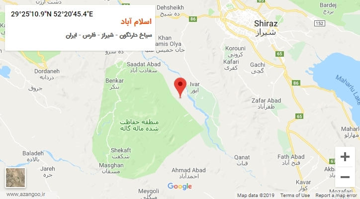 روستای اسلام آباد بر روی نقشه