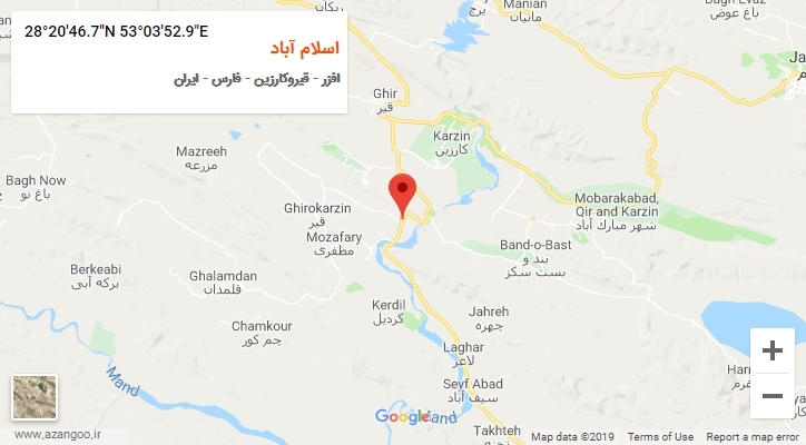 روستای اسلام آباد بر روی نقشه