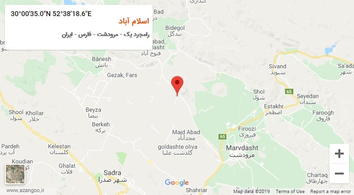 روستای اسلام آباد بر روی نقشه