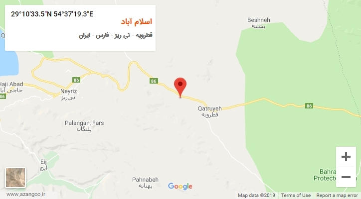 روستای اسلام آباد بر روی نقشه