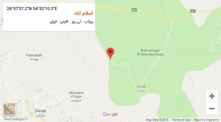 روستای اسلام آباد بر روی نقشه