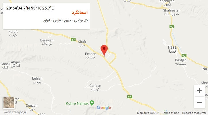 روستای اسمانگرد بر روی نقشه