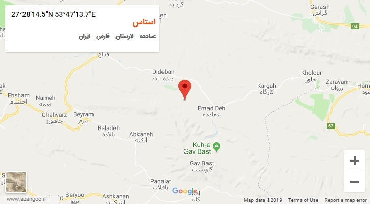 روستای استاس بر روی نقشه