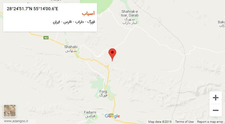 روستای آسیاب بر روی نقشه