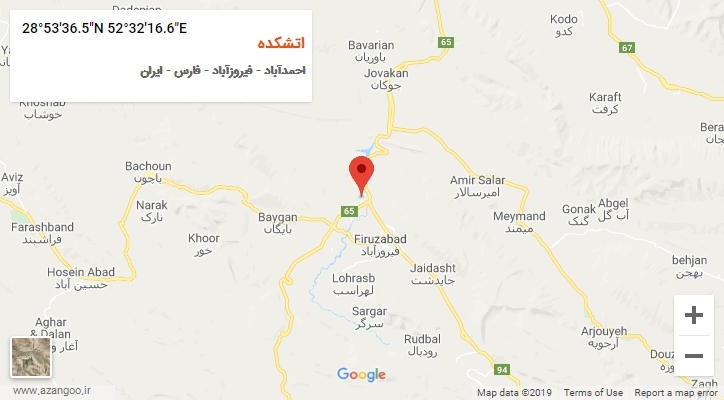روستای اتشکده بر روی نقشه